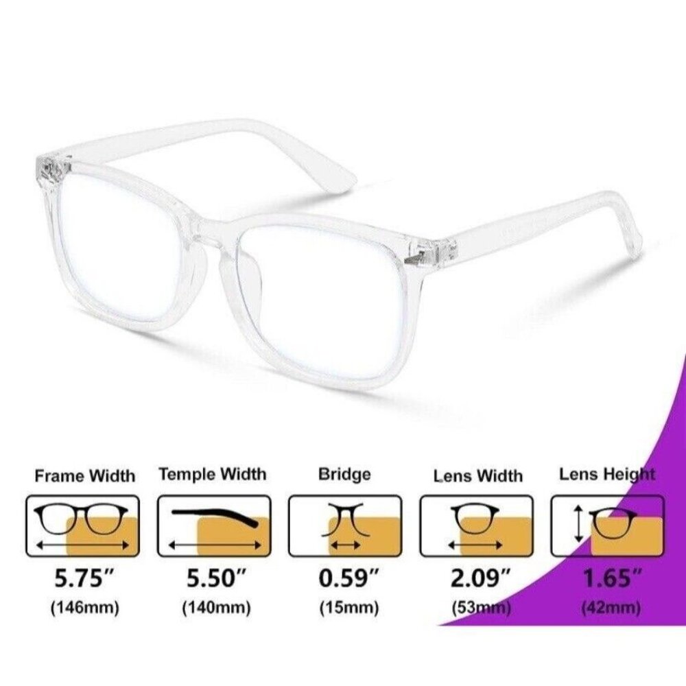Brand New Blue Light Blocking Square Glasses Clear Frame for Anti Computer Glare